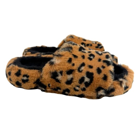 CROCS LEOPARD FUR SLIDES - Picture 1 of 3